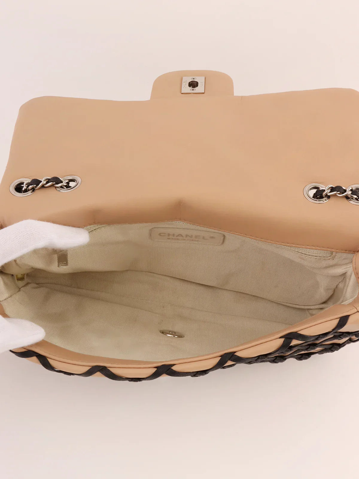 Chanel Around Made Clochette Turn-Lock Chain Shoulder Bag Beige/Black