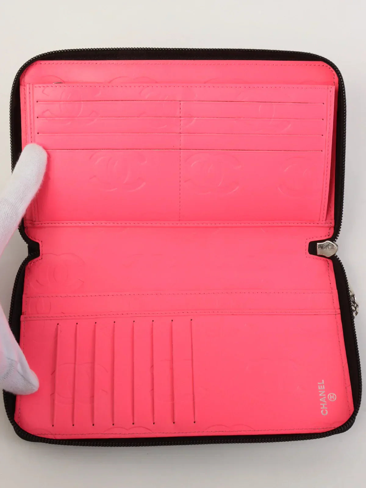 CHANEL Around 2012 Made Cambon Long Wallet Black