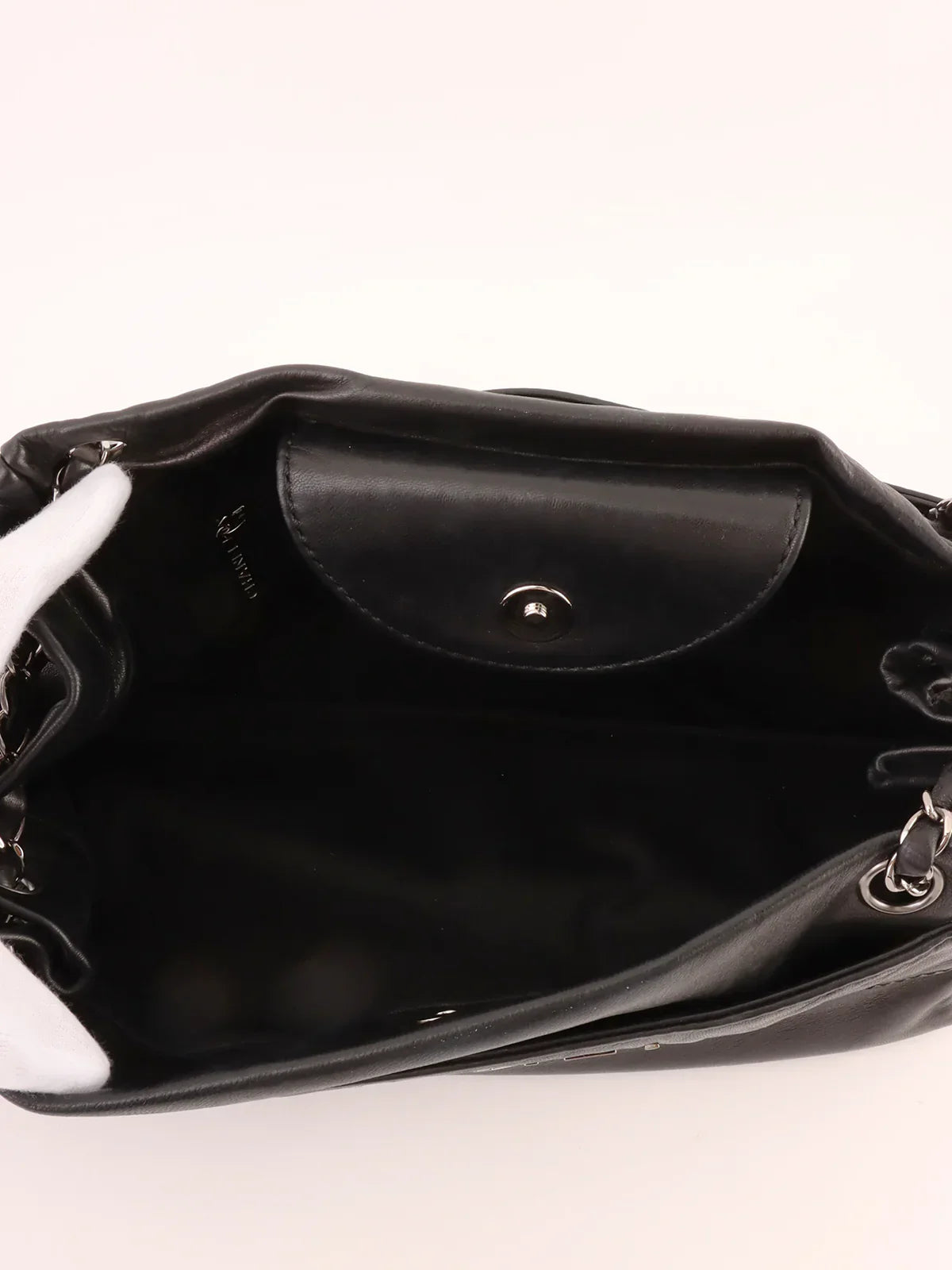 Chanel Around Made Logo Plate Chain Shoulder Bag Black