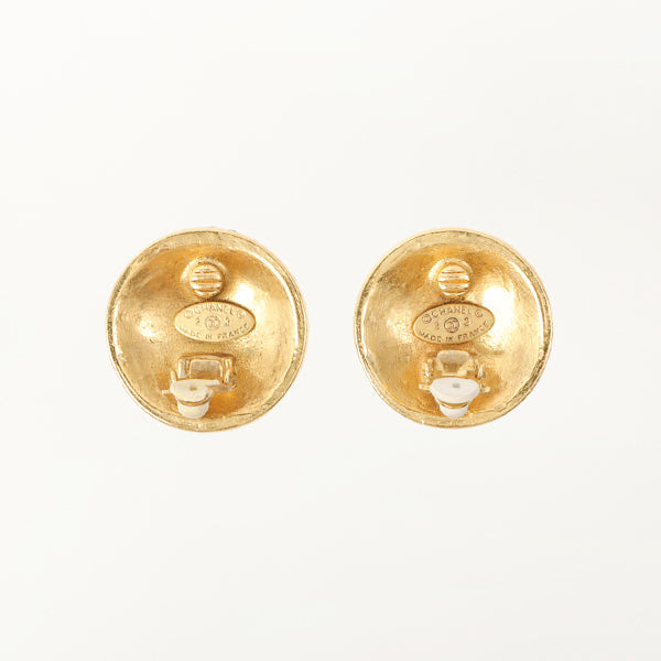 Chanel 1988 Made 4 Cc Mark Rhinestone Earrings