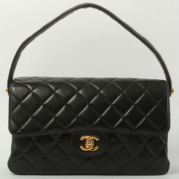 Chanel Around 1997 Made Double Face Classic Flap Handbag Black