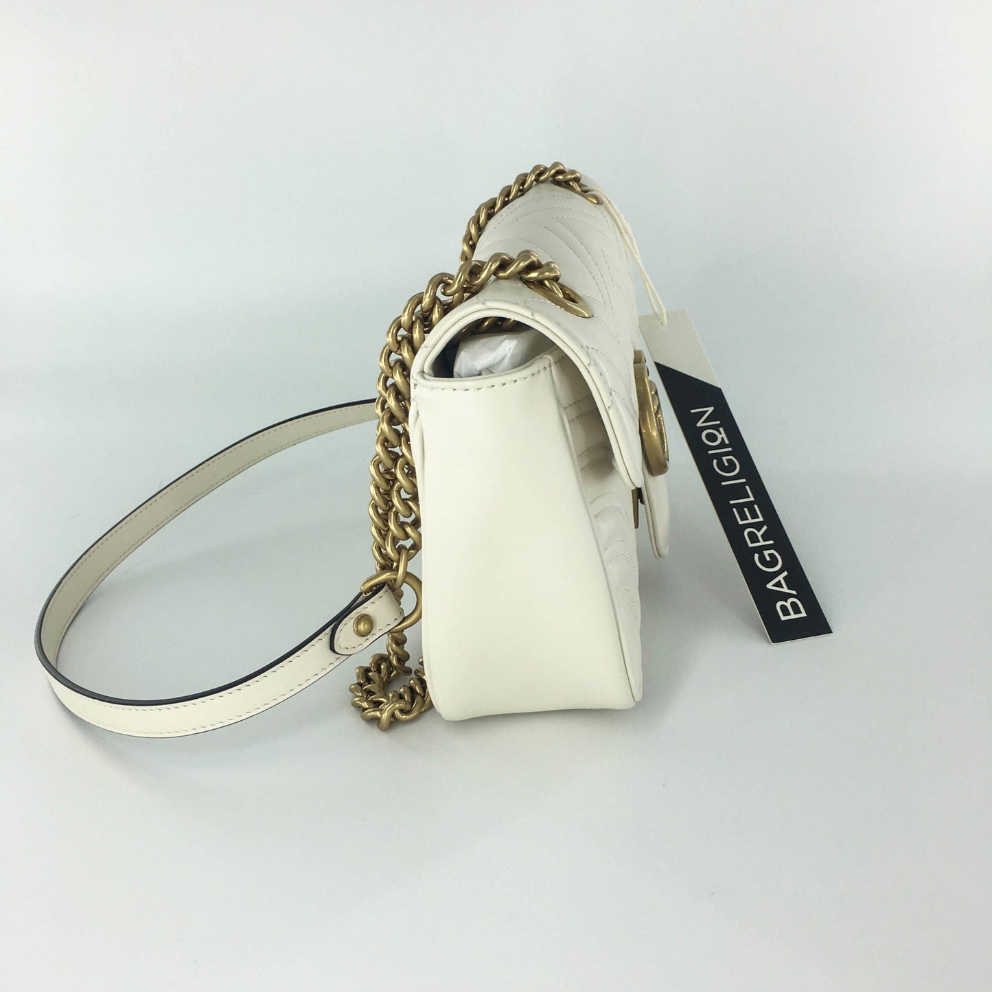 Gucci Marmont Matelasse Small Shoulder Bag in White
