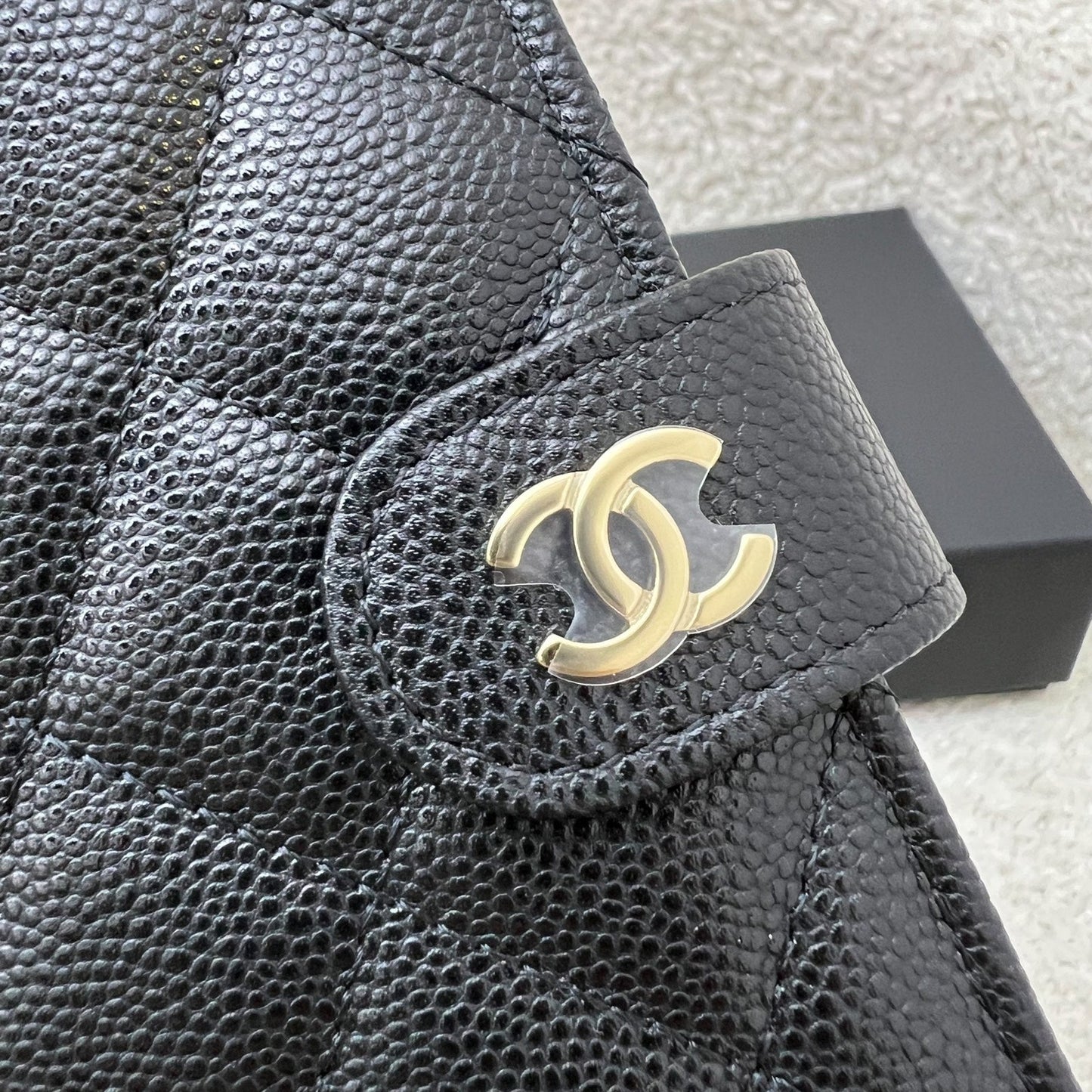 Chanel 24K Bifold Wallet in Black Caviar and LGHW