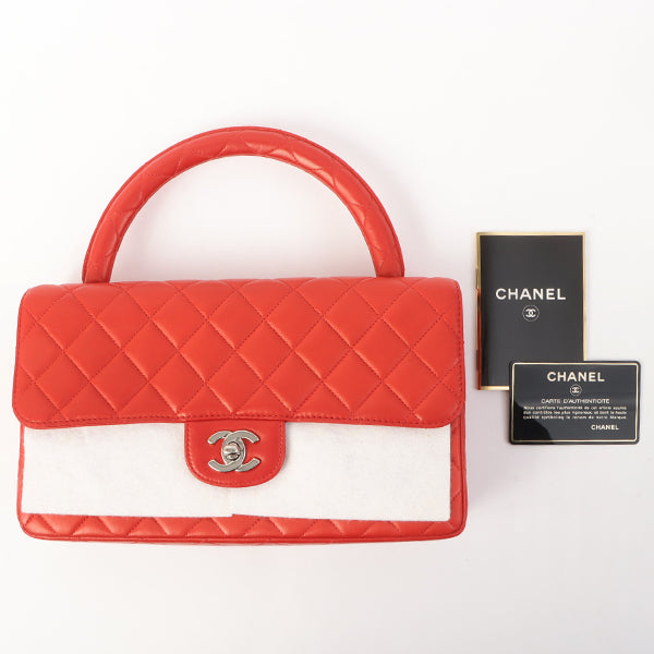 Chanel Around 1997 Made Classic Flap Top Handle Bag Red
