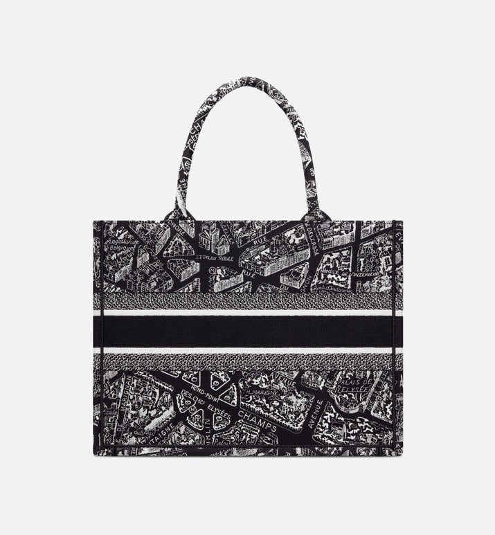 DIOR BOOK TOTE MEDIUM Plan de Paris Embroidery