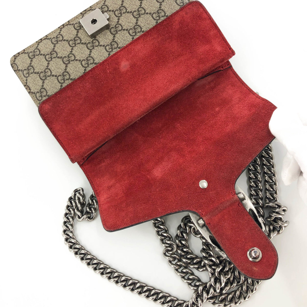 Gucci Dionysus GG Mini Shoulder Bag with Red Detail