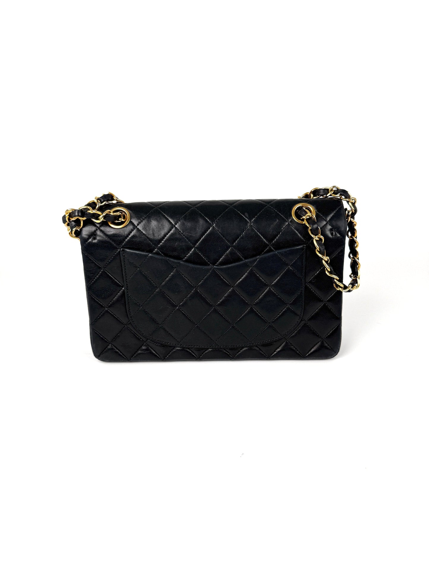 Vintage CHANEL Small Classic Quilted Lambskin Leather Double Flap Bag