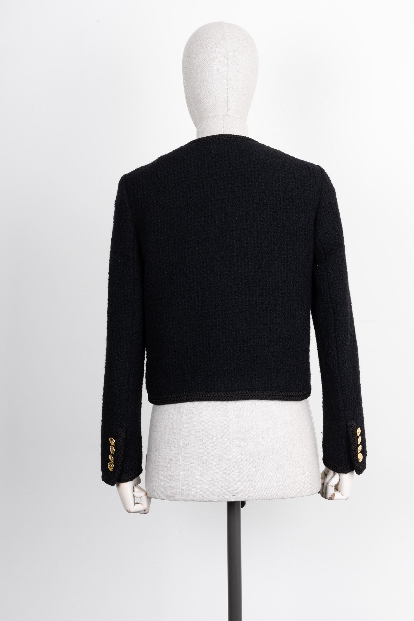 CELINÉ Chasseur Jacket Boucle Tweed Black