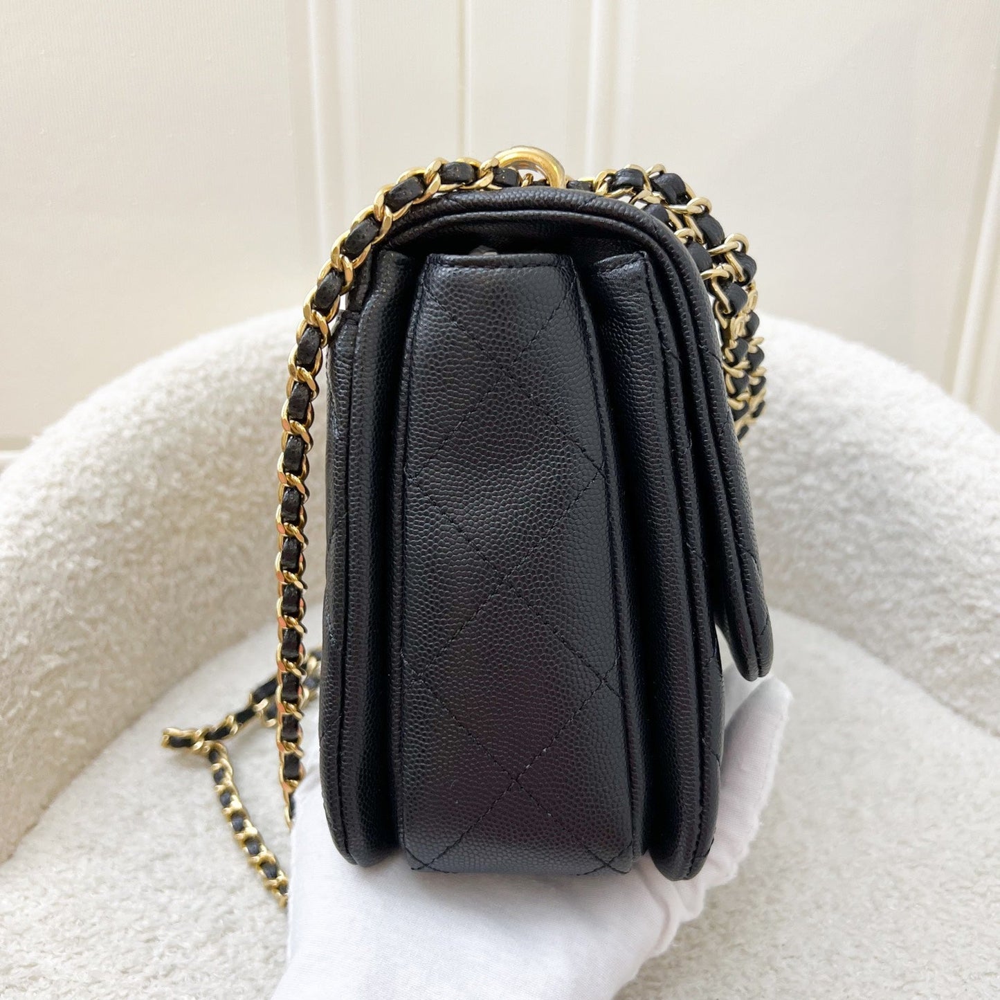 Chanel 22K Coco First Small Flap in Black Caviar and AGHW (Model: AS3633)