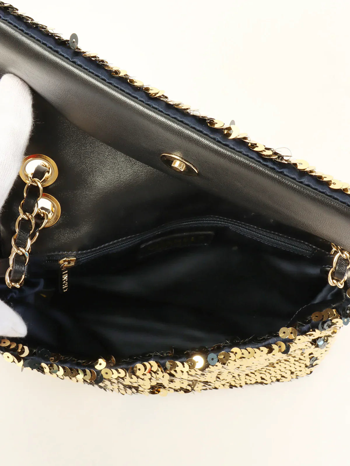 Chanel Around Made Sequin Cc Mark Chain Bag Gold/Black