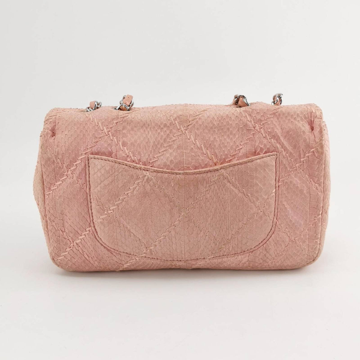 Chanel Classic Flap 2012 Medium Pink Snake Skin
