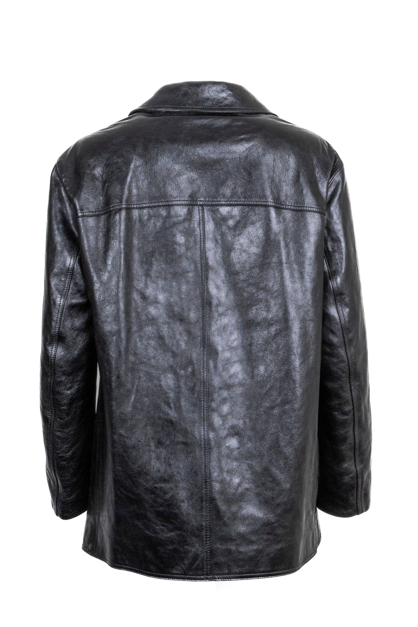 CELINE Short Coat Leather Black