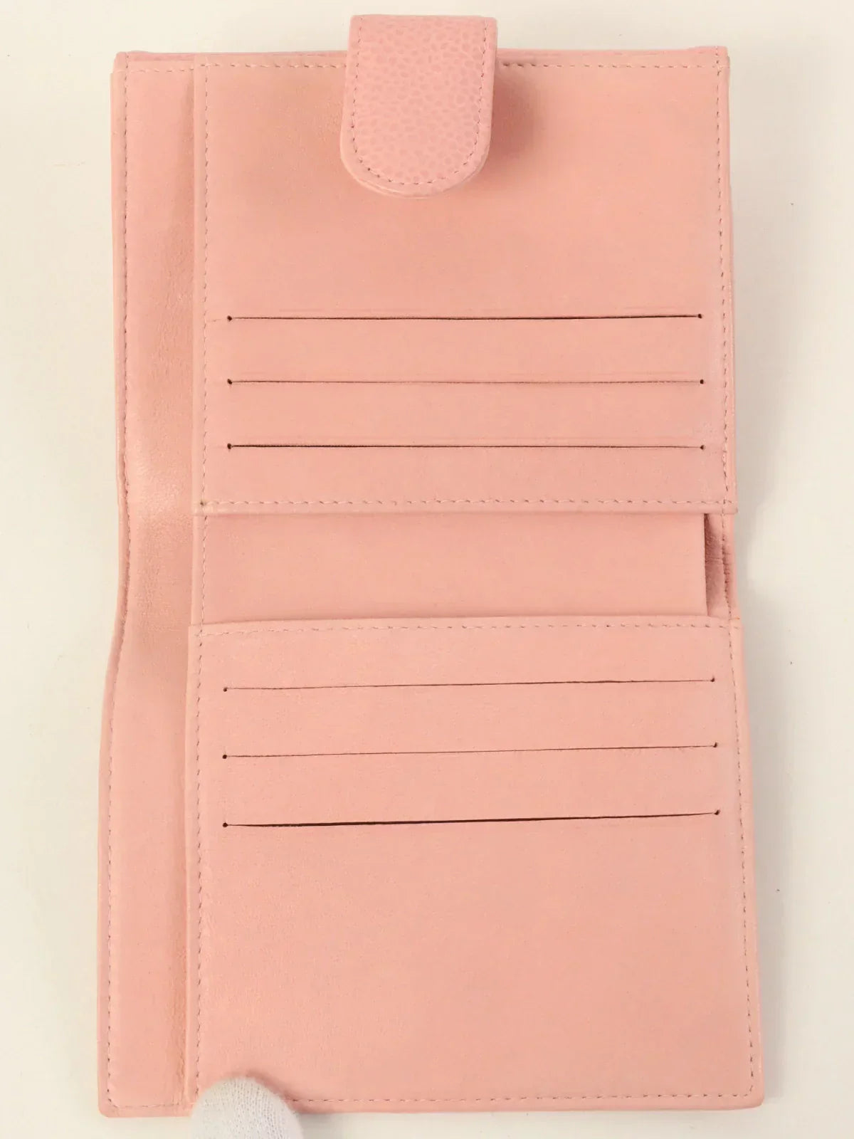 CHANEL Around 2004 Made Caviar Skin Cc Mark Stitch Wallet Pink