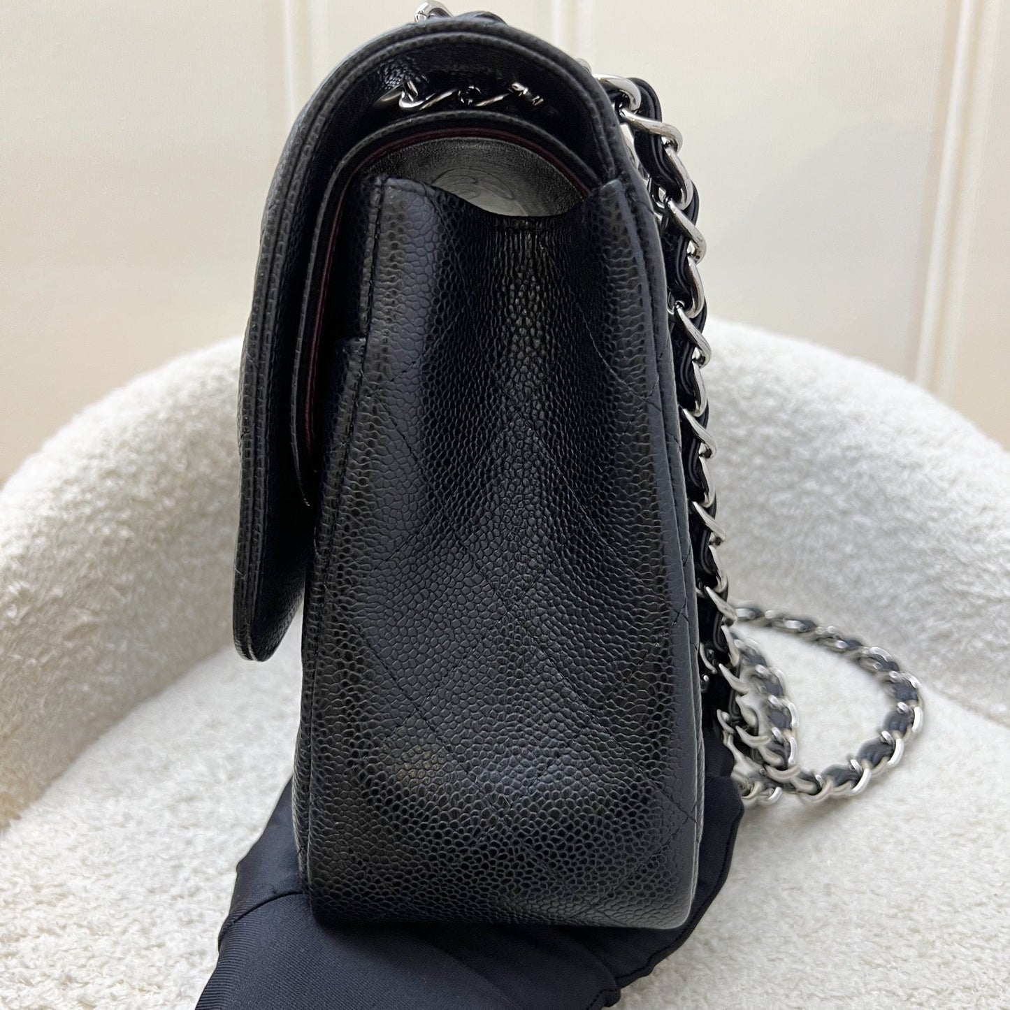 Chanel Jumbo Classic Flap CF in Black Caviar and SHW
