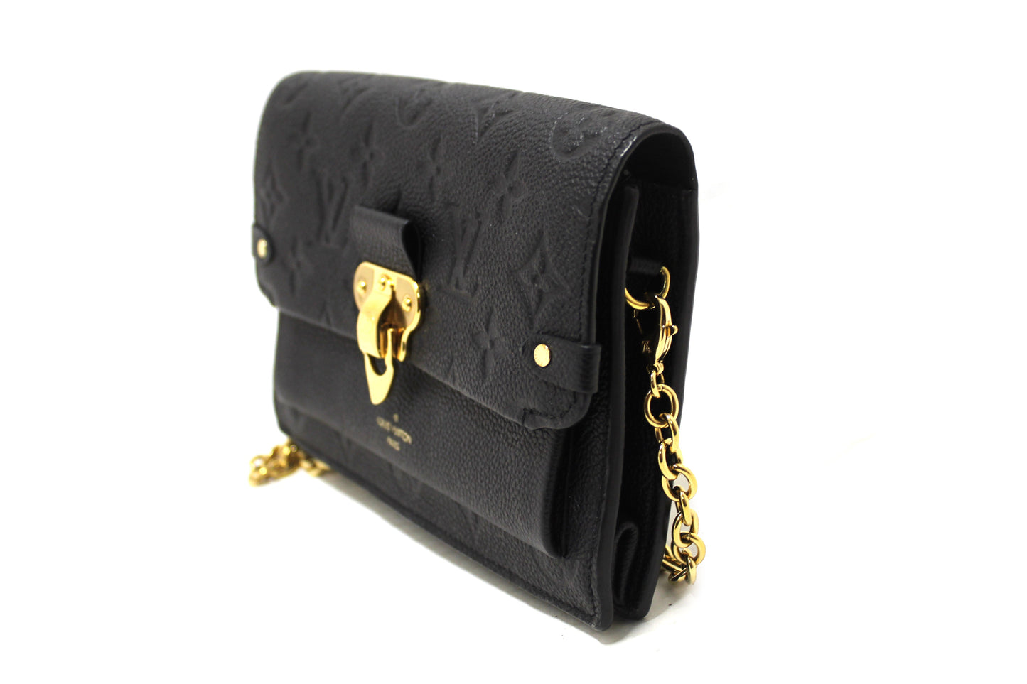 Louis Vuitton Black Monogram Empreinte Leather Vavin Chain Wallet Bag
