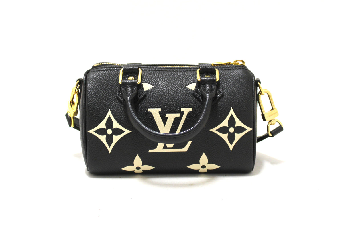 Louis Vuitton Monogram Black Empreinte Leather Nano Speedy Hand/Shoulder Bag