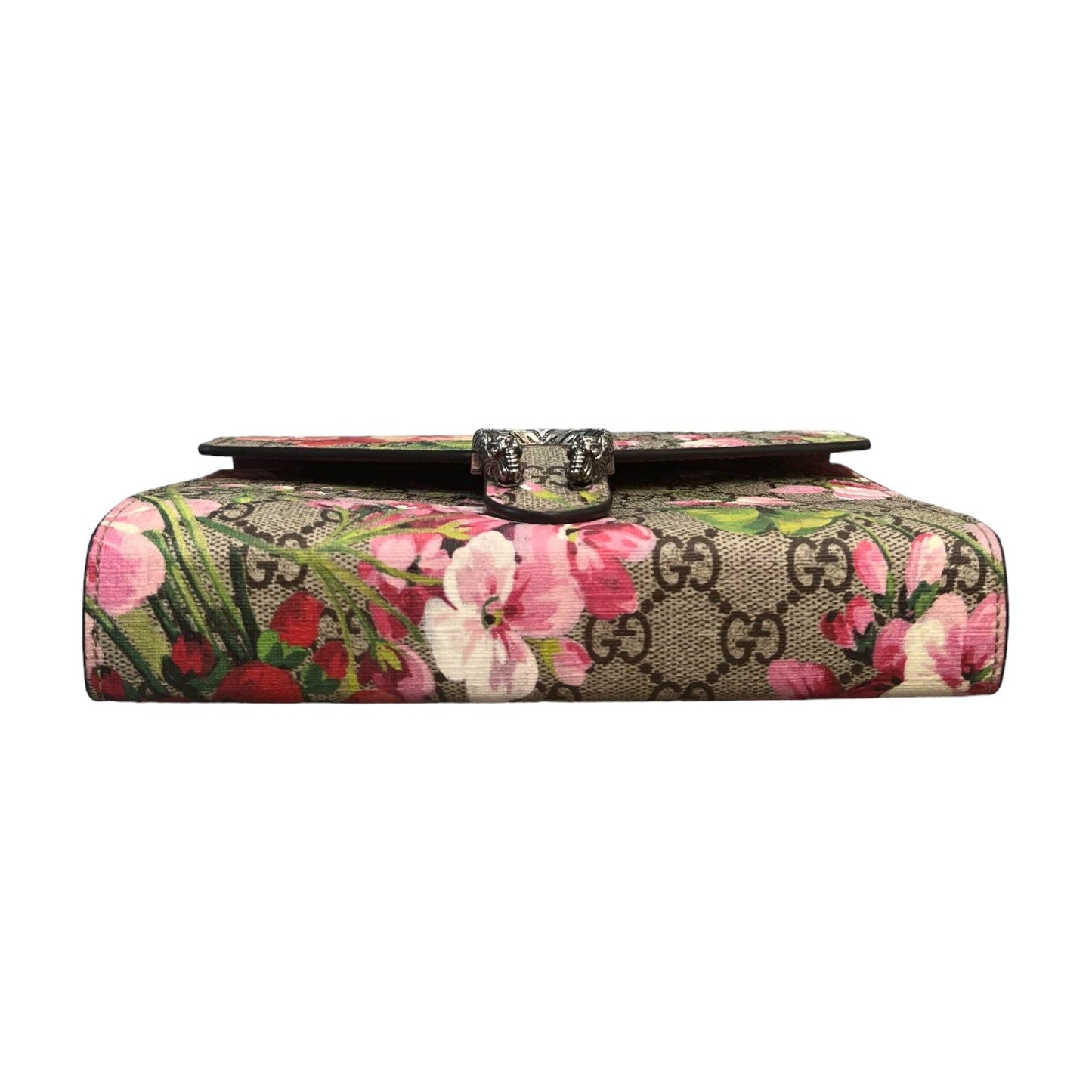Gucci Dionysus Chain Wallet Mini GG Supreme Monogram Blooms Beige Multicolor