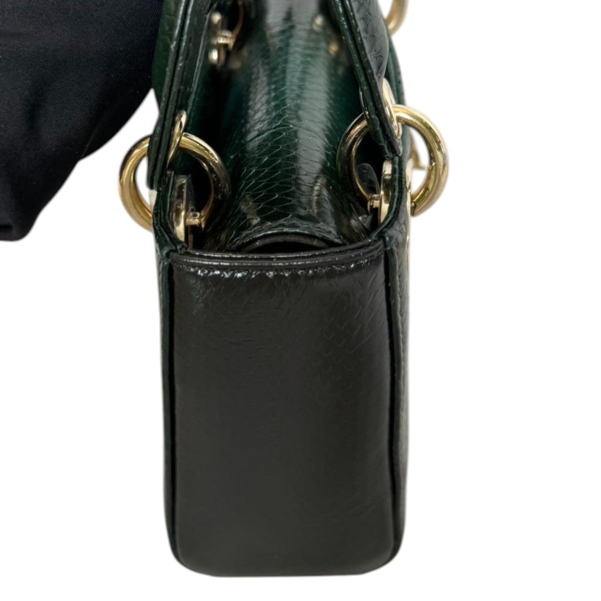 Lady Dior Mini Python Quilted Forest Green GHW