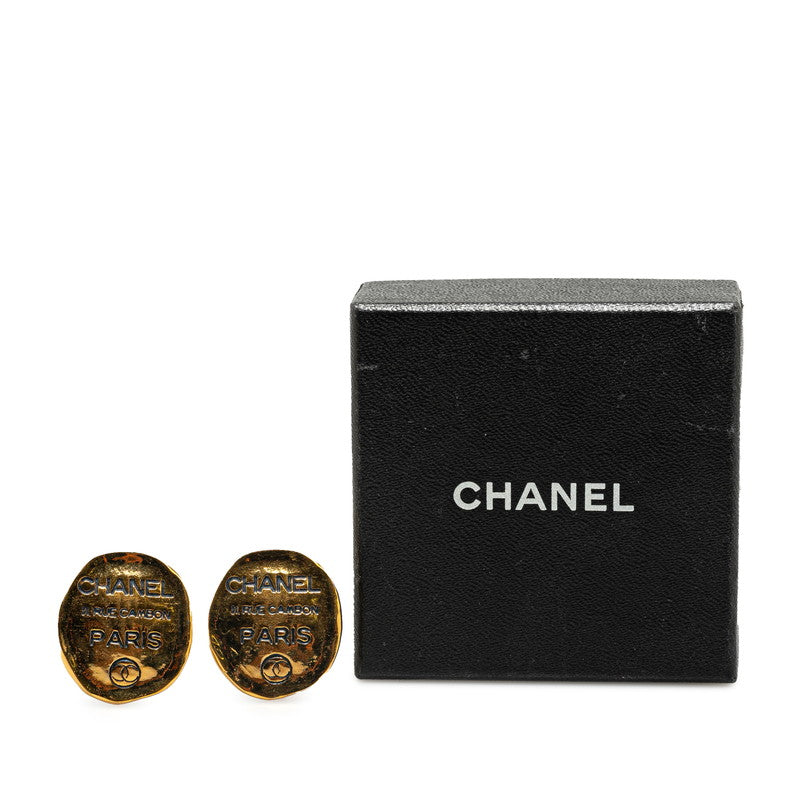 Chanel Rue Cambon Clip On Earrings Metal Earrings in Good condition
