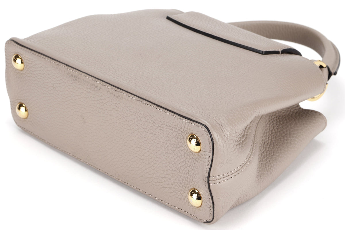 LOUIS VUITTON M94634 CAPUCINE BB (MI0166) GALET COLOR TAURILLON LEATHER GOLD HARFDWARE, WITH STRAP & DUST COVER