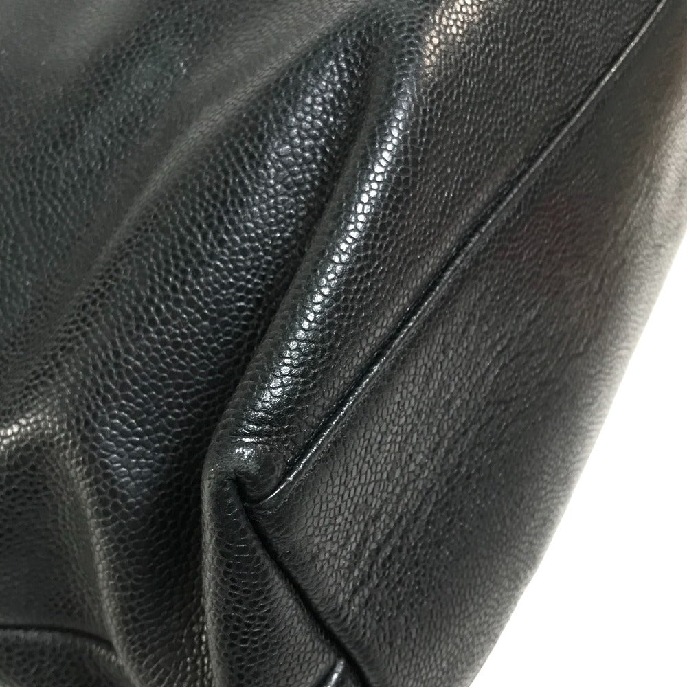 CHANEL Shoulder Bag Caviar skin black COCO Mark Coco ball Women Used