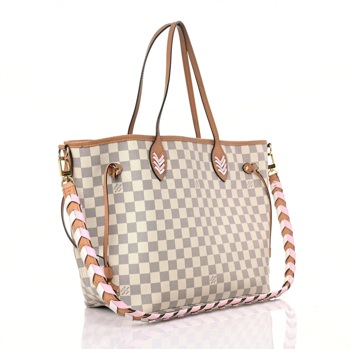 LOUIS VUITTON LIMITED EDITION DAMIER AZUR BRAIDED NEVERFULL MM