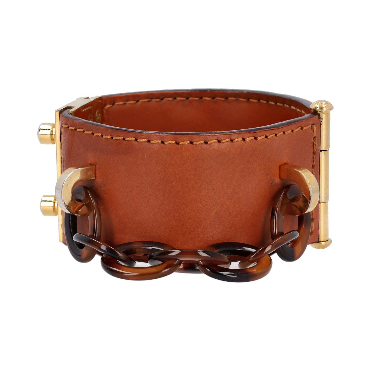 LOUIS VUITTON Leather Nomade Lock Me Cuff Bracelet