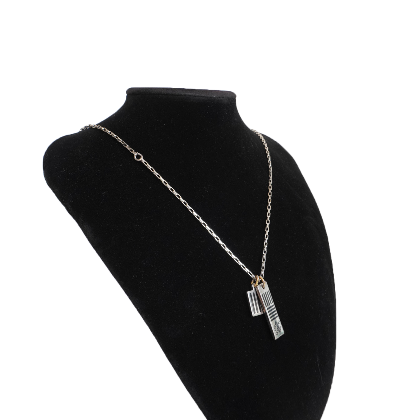 Louis Vuitton 'Damier Black' Pendant Necklace