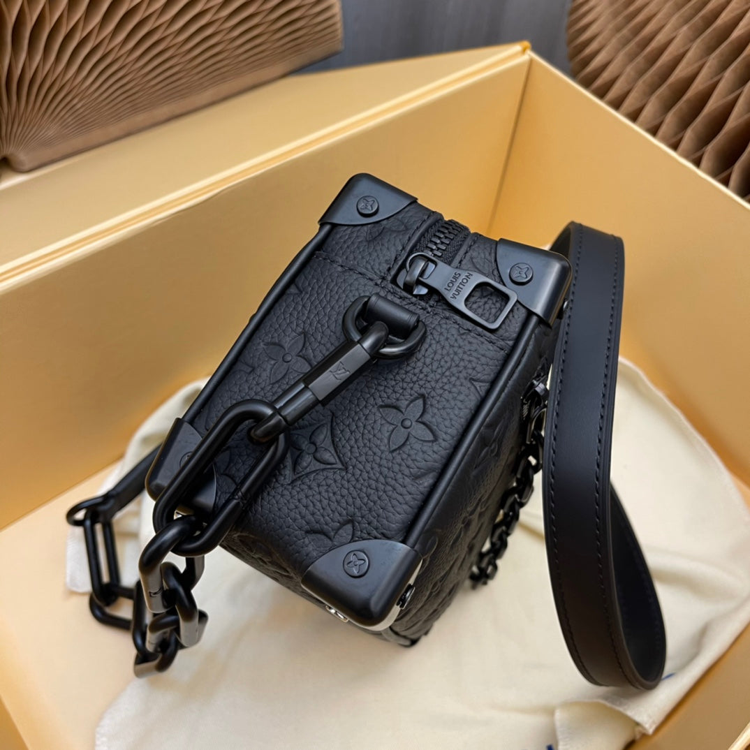 Louis Vuitton LV Men Mini Soft Trunk Bag Black Taurillon Cowhide Leather