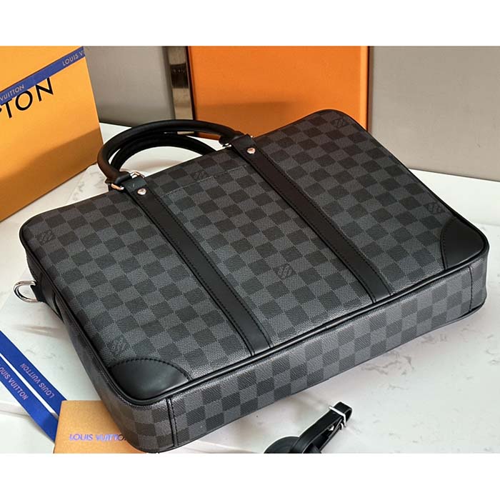 Louis Vuitton LV Uniisex Porte-Documents Voyage PM Damier Graphite Coated Canvas