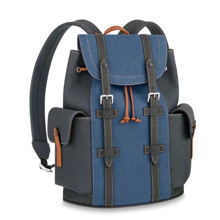 louis vuitton christopher mm backpack Louis Vuitton LV Unisex Christopher MM Backpack Denim Blue Navy Tauril –  Franco Shops
