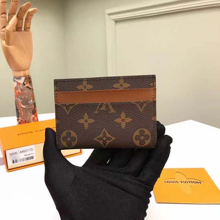 Louis Vuitton LV Unisex Double Card Holder Radiant Sun Monogram Macassar Coated Canvas
