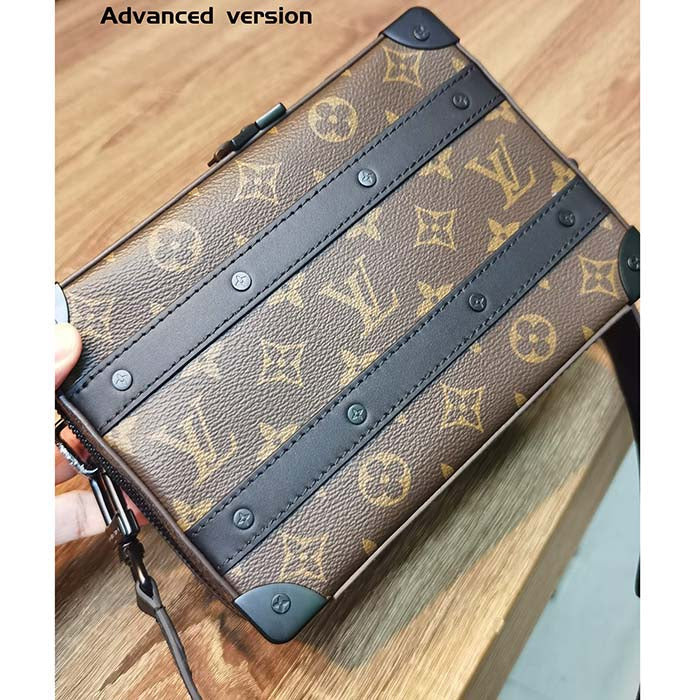Louis Vuitton LV Unisex Handle Soft Trunk Monogram Macassar Coated Canvas Cowhide Leather