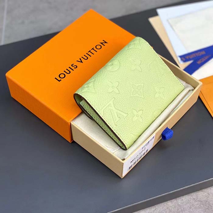 Louis Vuitton LV Unisex Rosalie Coin Purse Green Monogram Empreinte Embossed Supple Grained Cowhide Leather