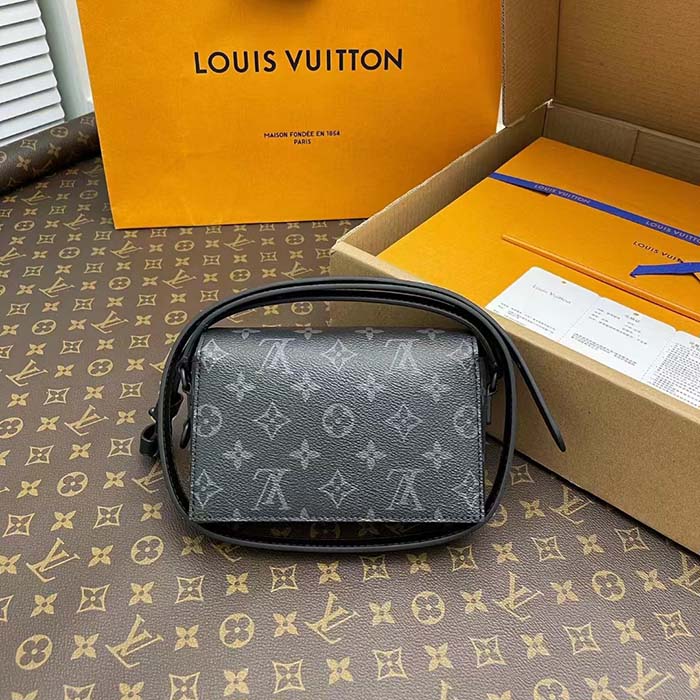 Louis Vuitton LV Unisex Steamer Wearable Wallet Black Monogram Eclipse Coated Canvas Cowhide Leather