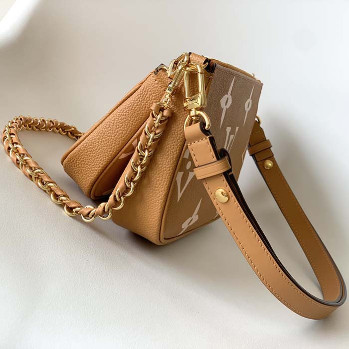 Louis Vuitton LV Women Multi Pochette Accessoires Beige Monogram Empreinte Embossed Grained Cowhide
