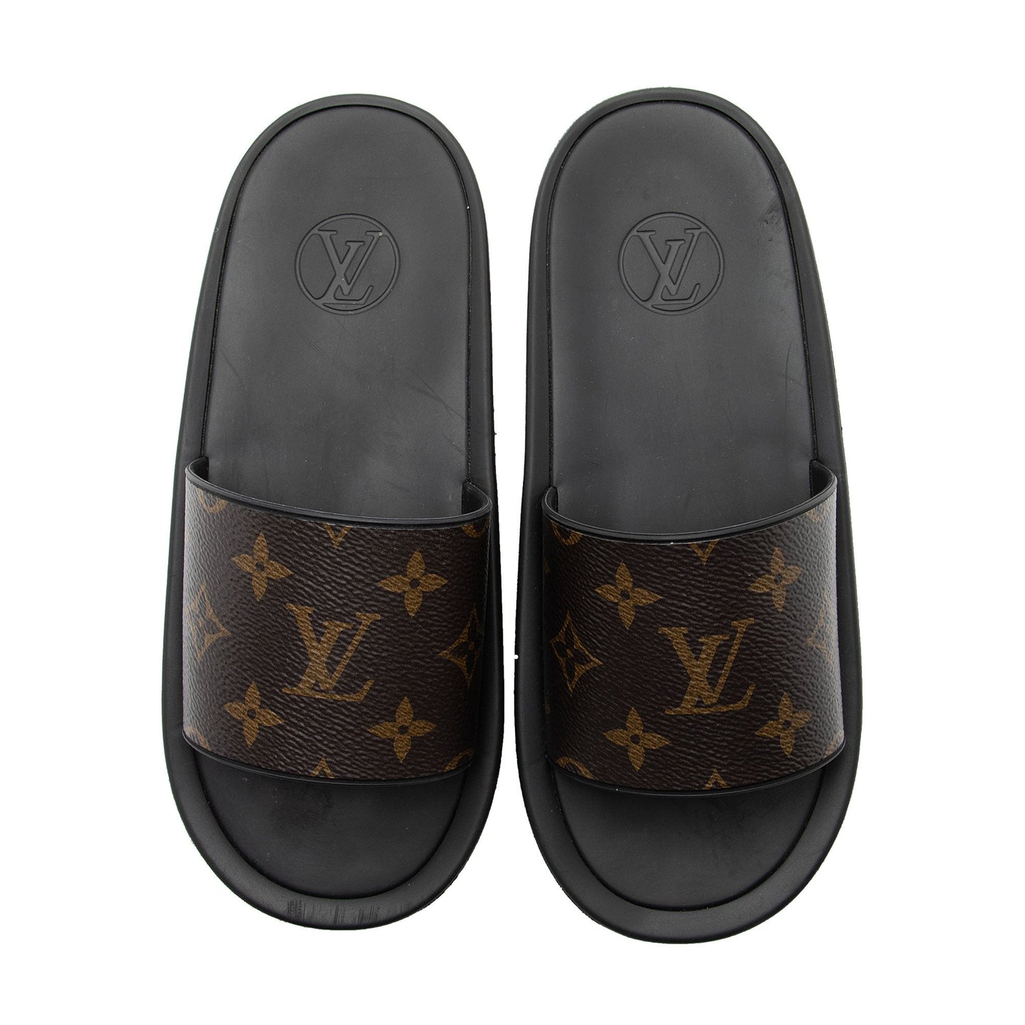 Louis Vuitton Monogram Canvas Sunbath Slide Sandals - Size 6 / 36 (SHF-Dsl8Xt)
