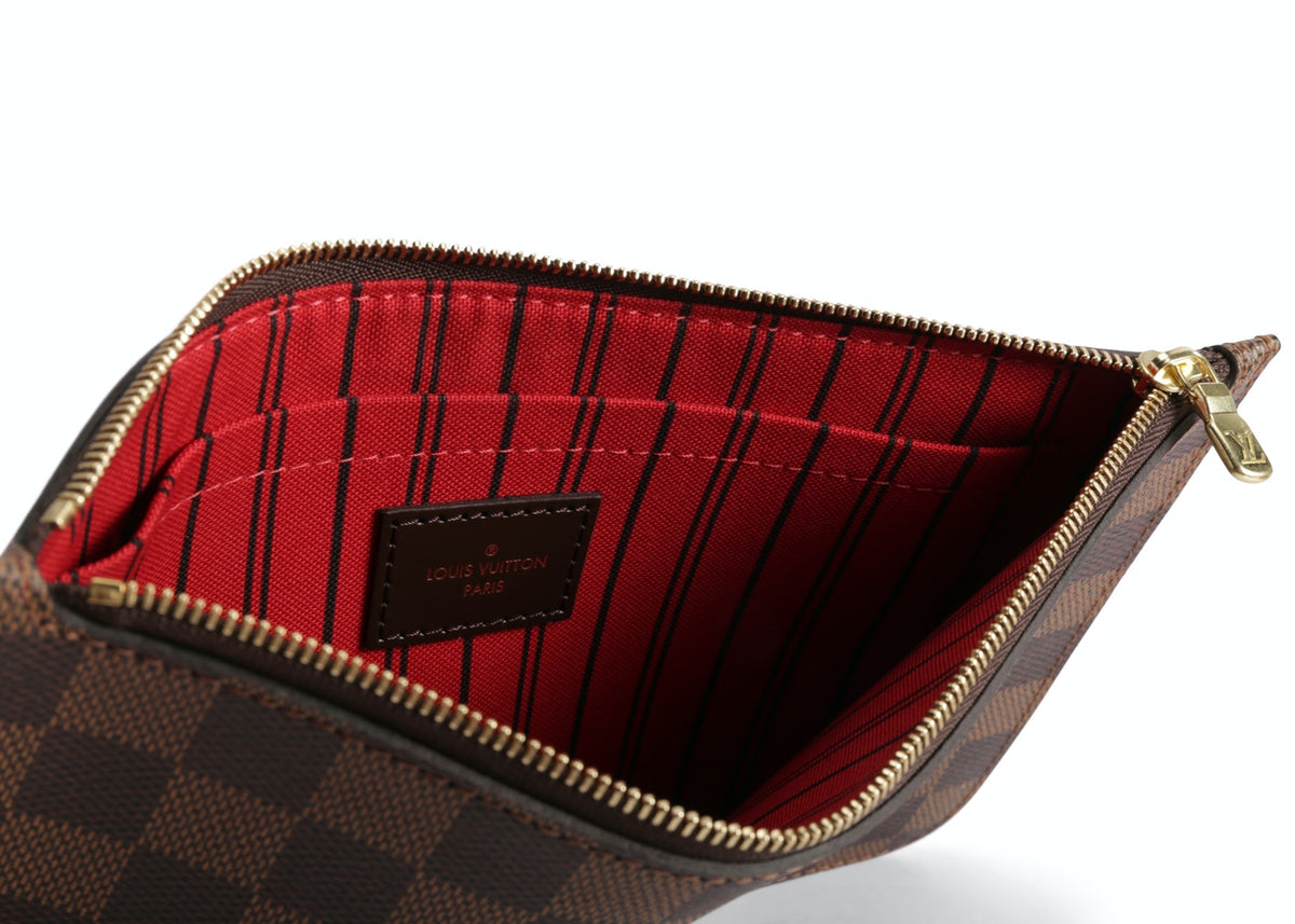 LOUIS VUITTON DAMIER EBENE NEVERFULL MM GM POCHETTE