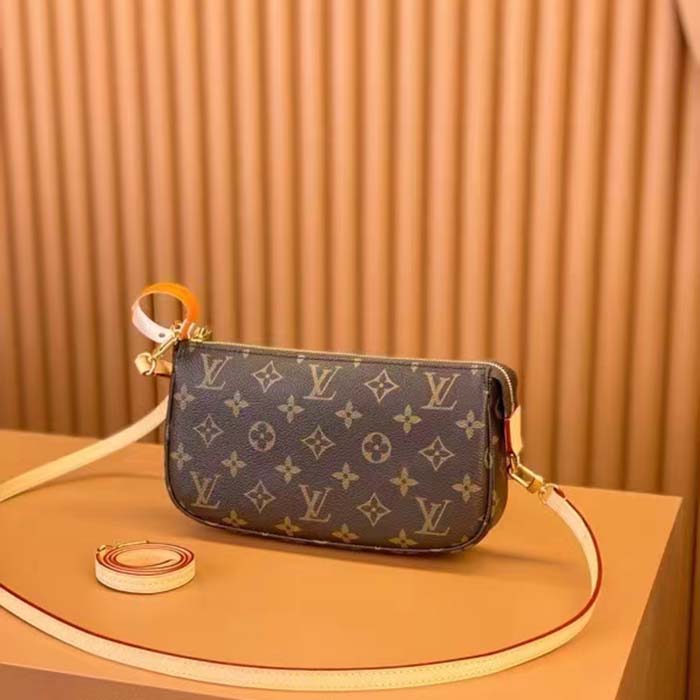 Louis Vuitton Women Pochette Accessoires Natural Cowhide Leather Trimmings Zipper Closure
