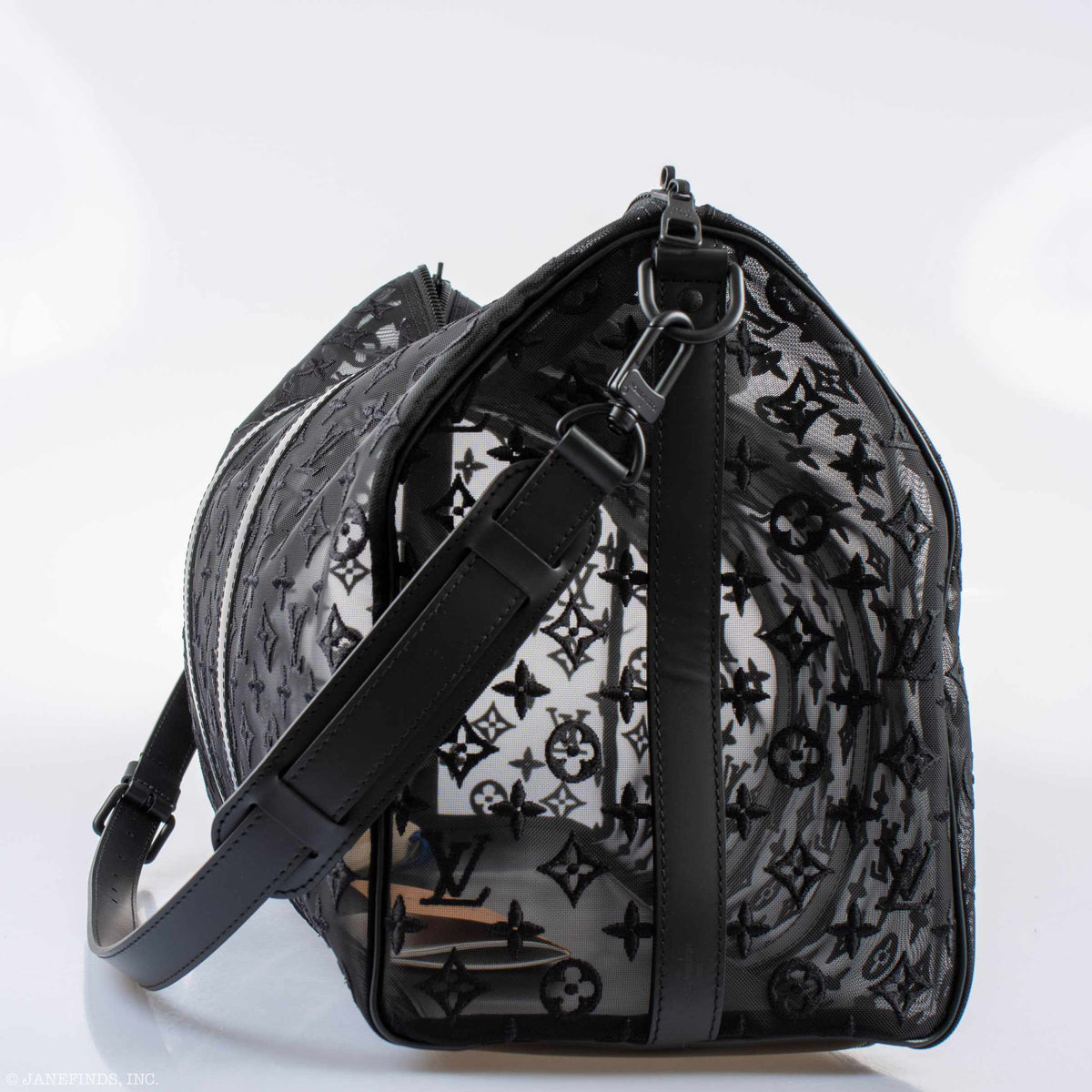 Louis Vuitton x Virgil Abloh Keepall 50 Bandouliere Black Monogram Mesh