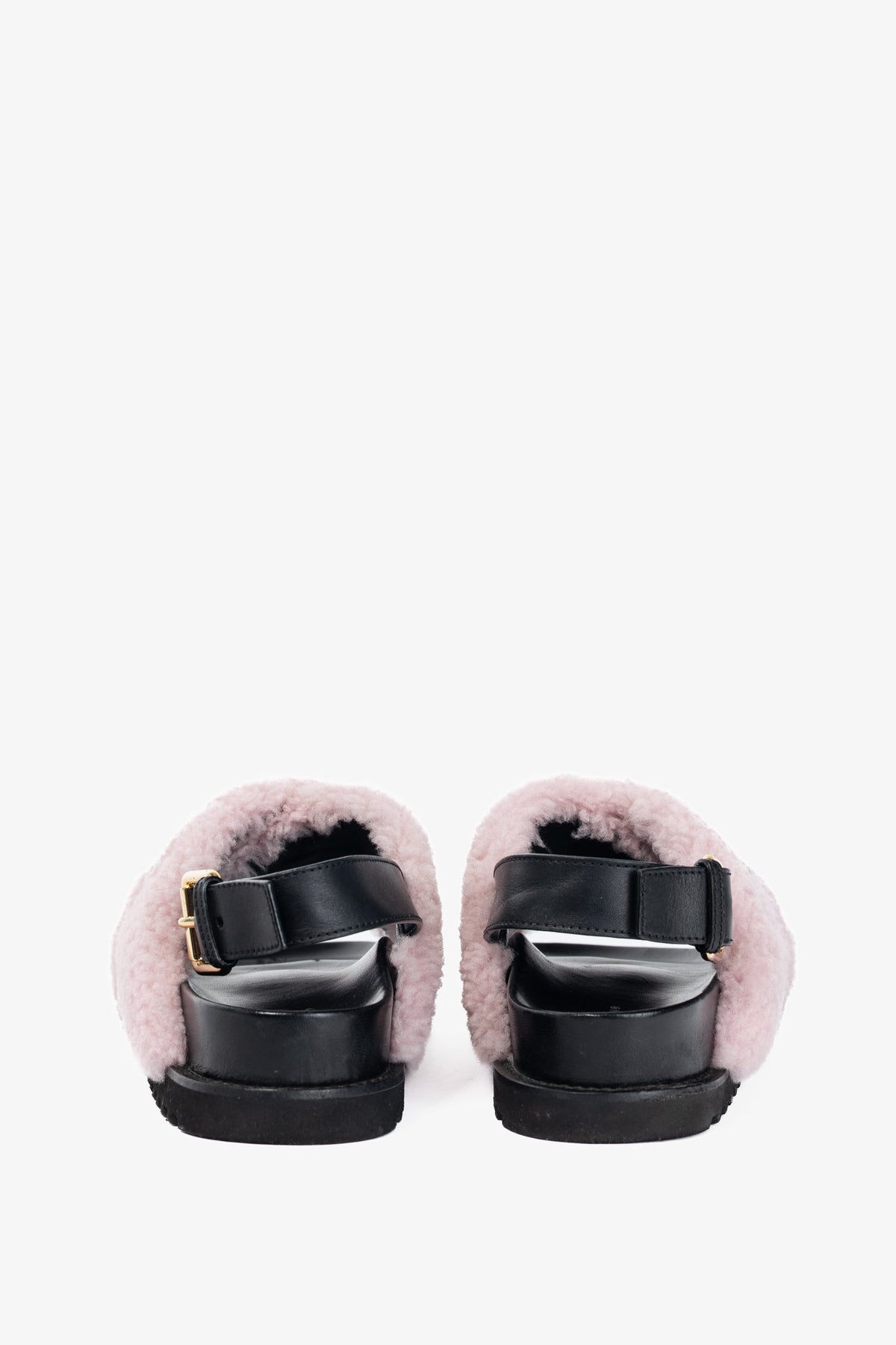 Louis Vuitton Paseo Pink Shearling Monogram Slingback Sandals
