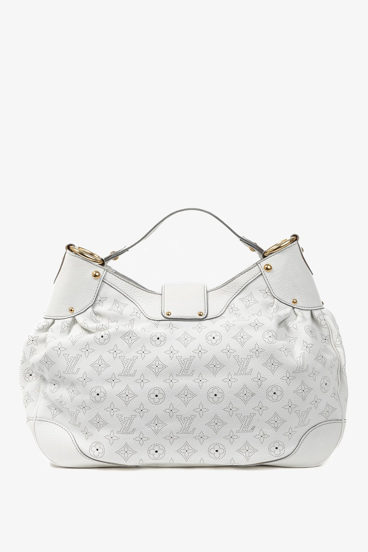 Louis Vuitton Solar GM White Mahina Perforated Leather Hobo
