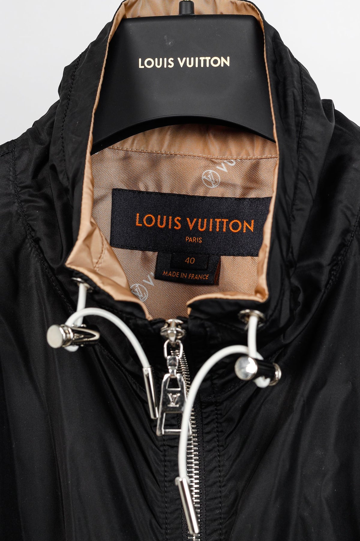 Louis Vuitton Noir Nylon Logo-Print Sporty Long Parka