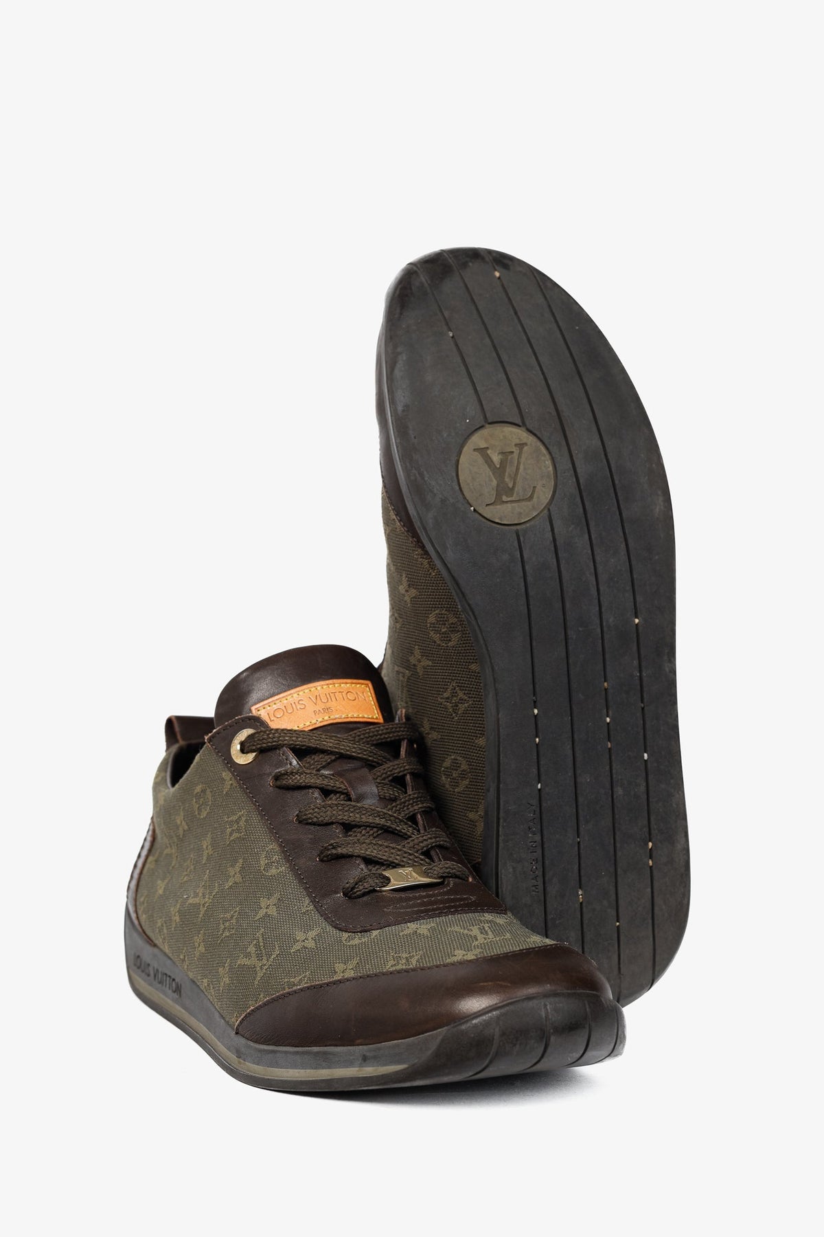 Louis Vuitton Khaki Mini Lin Monogram Canvas Sneakers