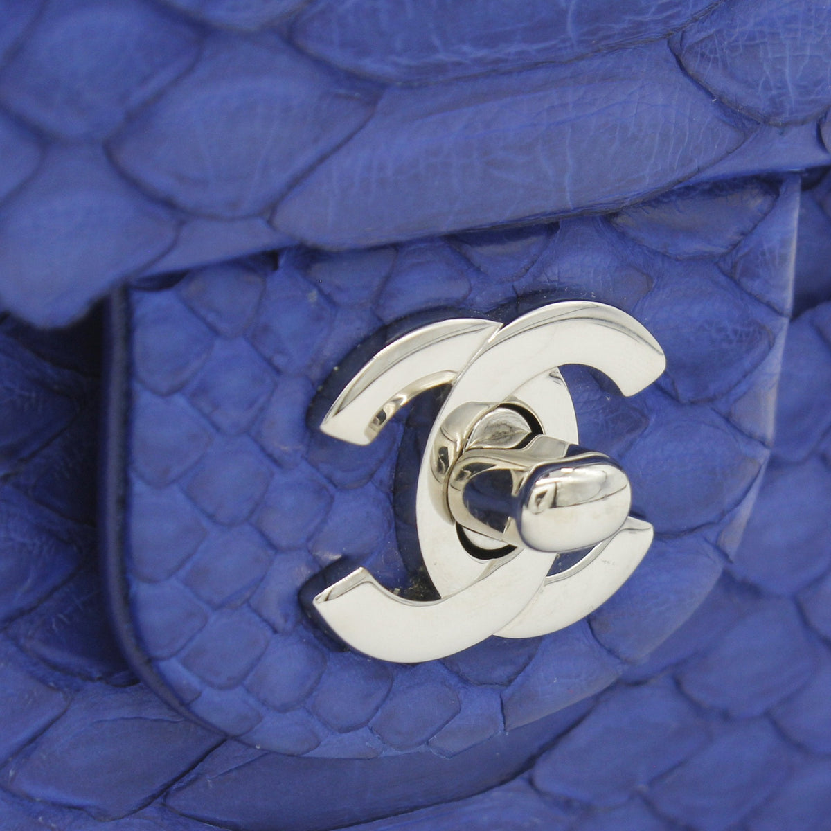 Blue Snack Leather Classic Double Flap Bag