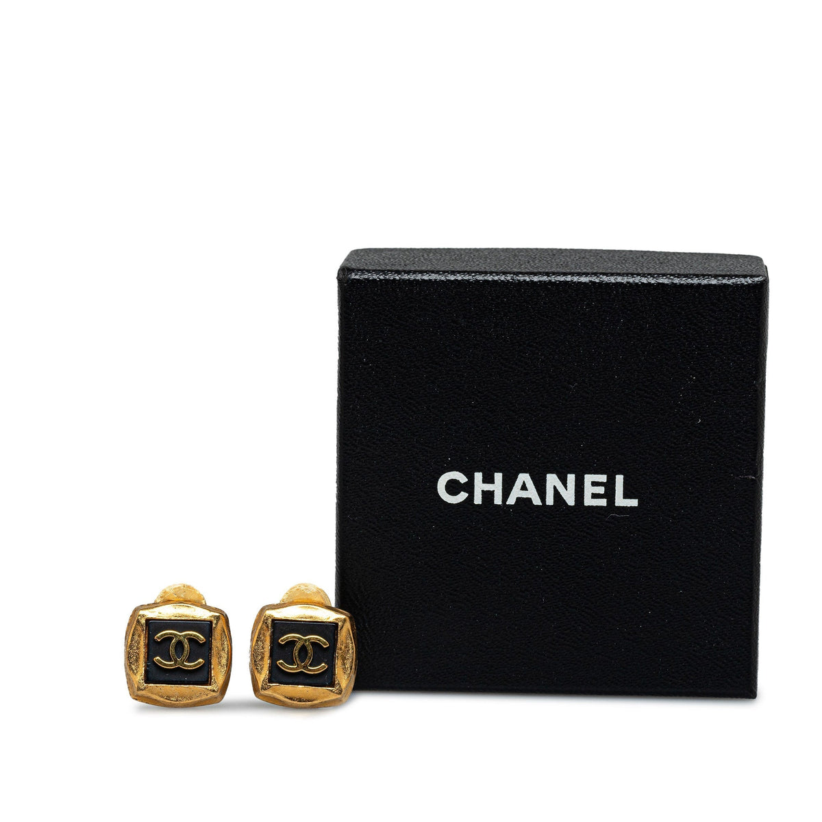 CHANEL Square CC Clip On Earrings Costume Earrings
