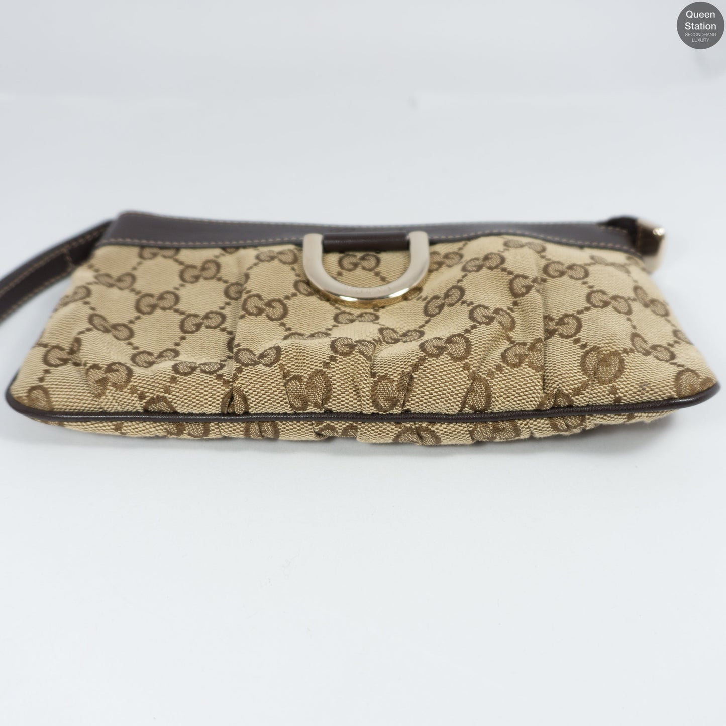 GG Canvas D-Ring Wristlet Pochette