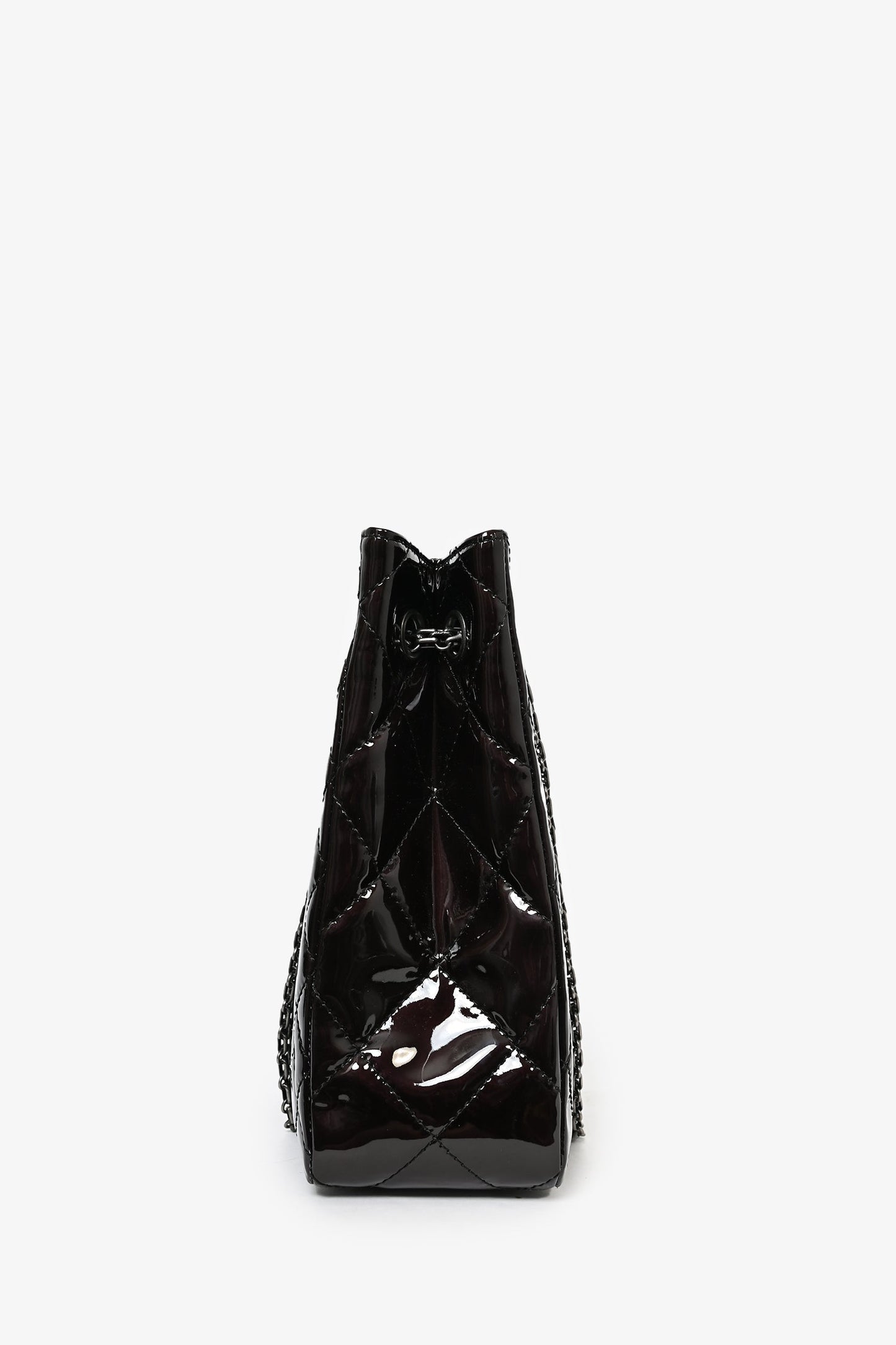 Pre-Loved Chanel™ 2011/12 Dark Purple Patent Quilted Leather 2.55 Reissue Tote Bag