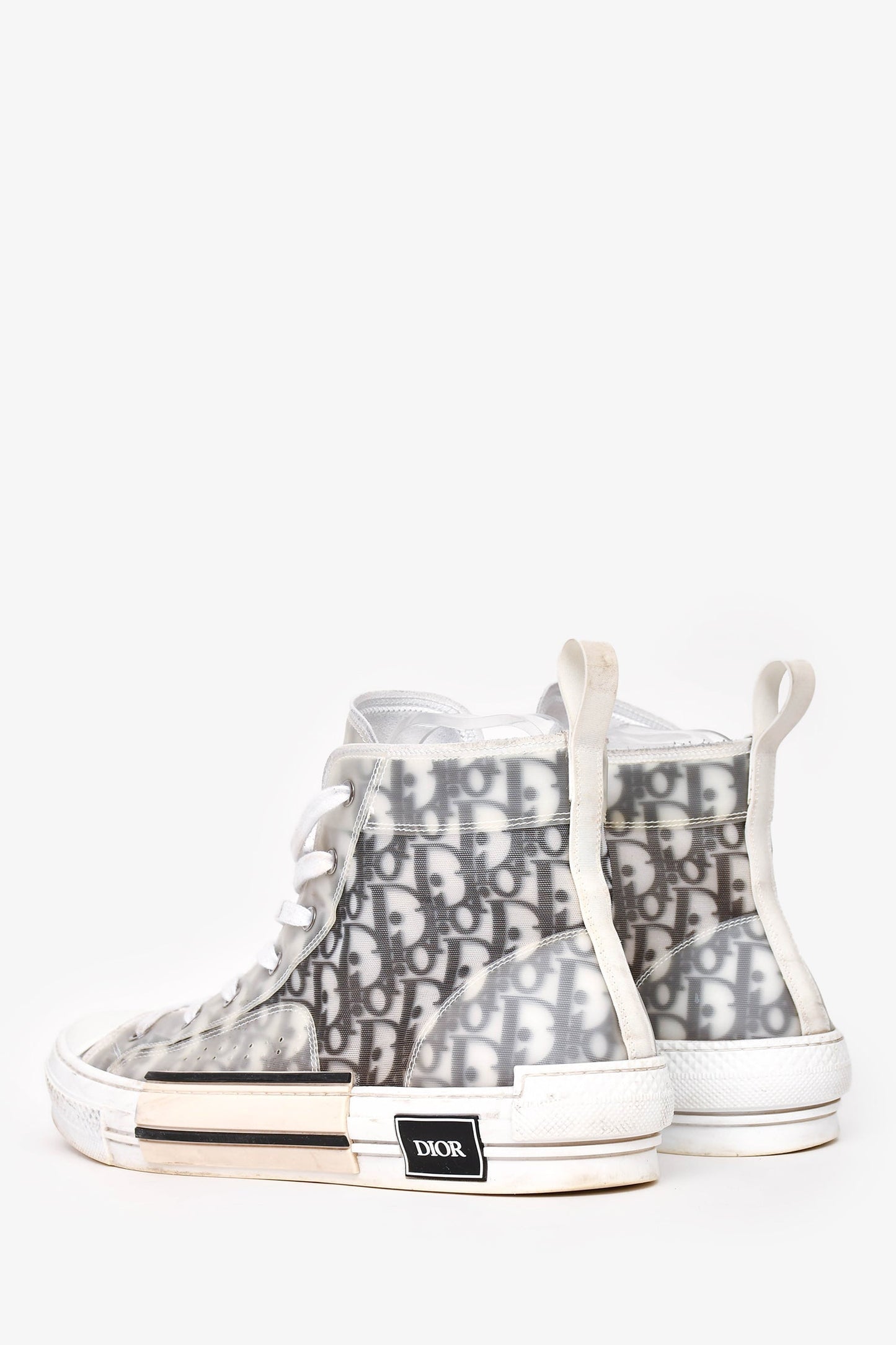 Christian Dior Navy Oblique B23 High Top Sneakers Size 46