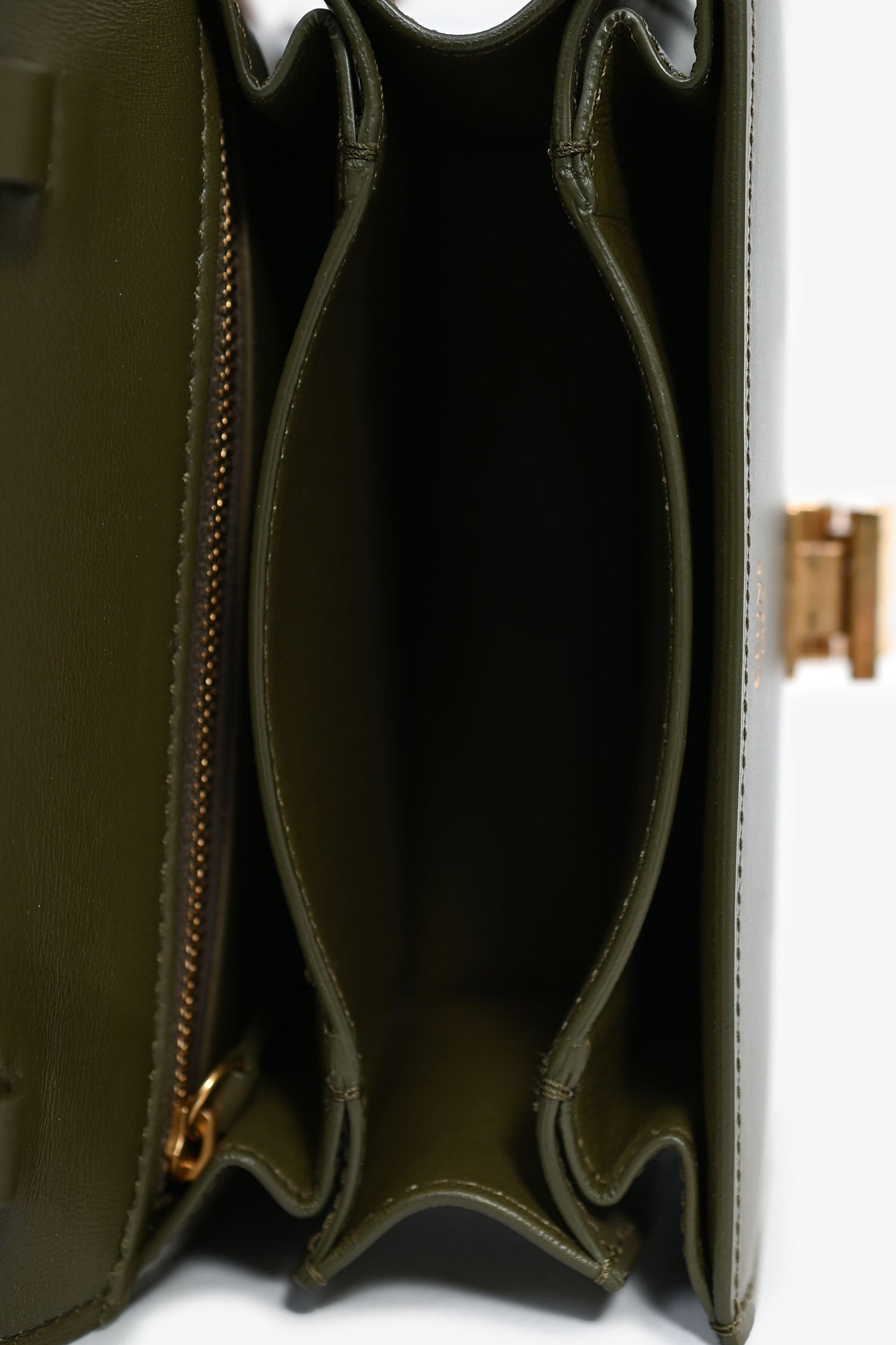 Celine 2019 Green Leather Nano Classic Box Bag with Strap